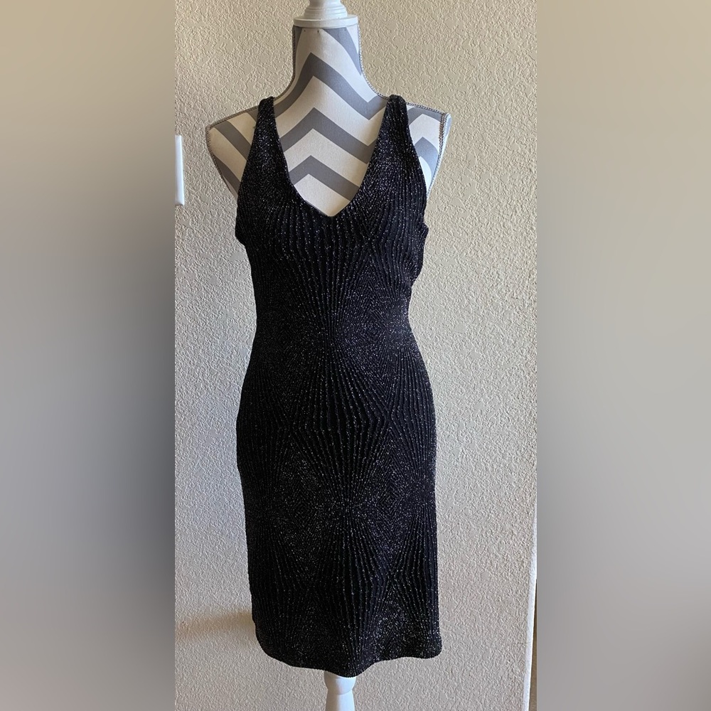 Sugarlips Black Sparkle Midi Dress